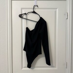 Abercrombie Asymmetrical Black Bodysuit